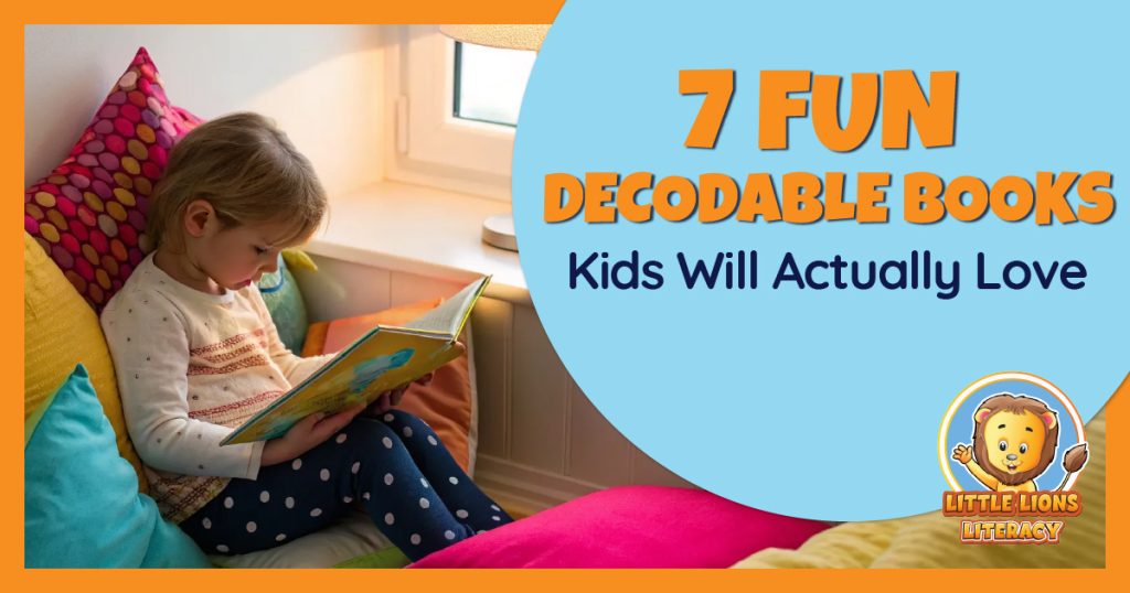 Child reading a fun, decodable book.