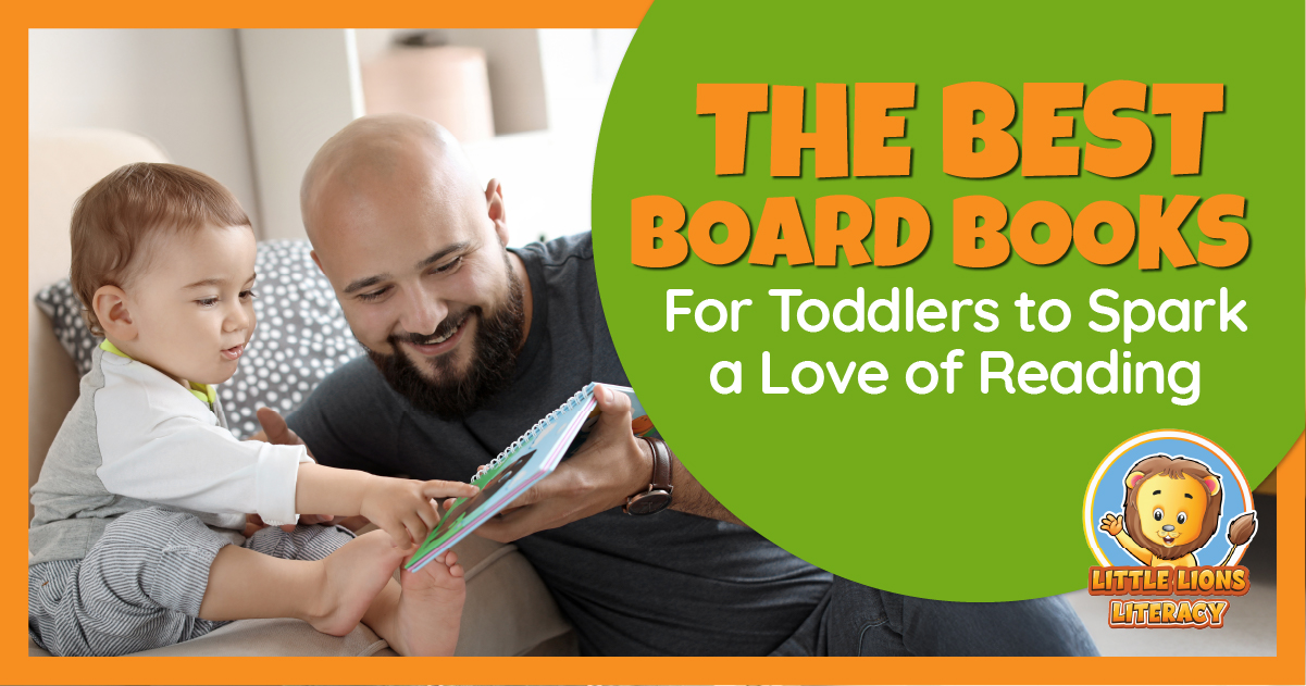 toddler with a board book